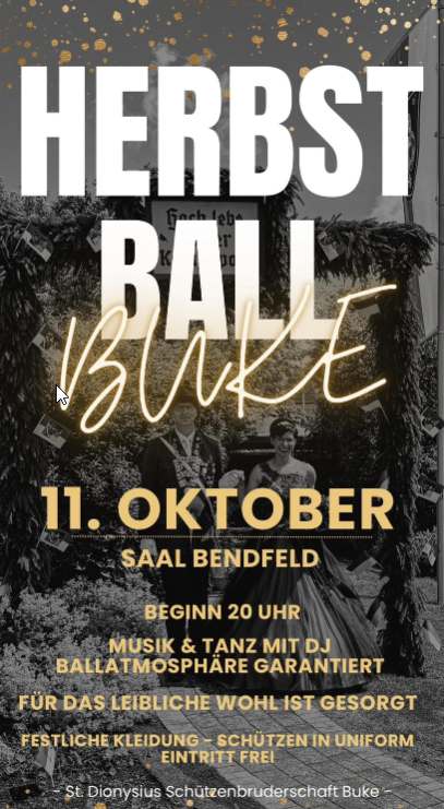 Plakat Herbstball Buke Internt